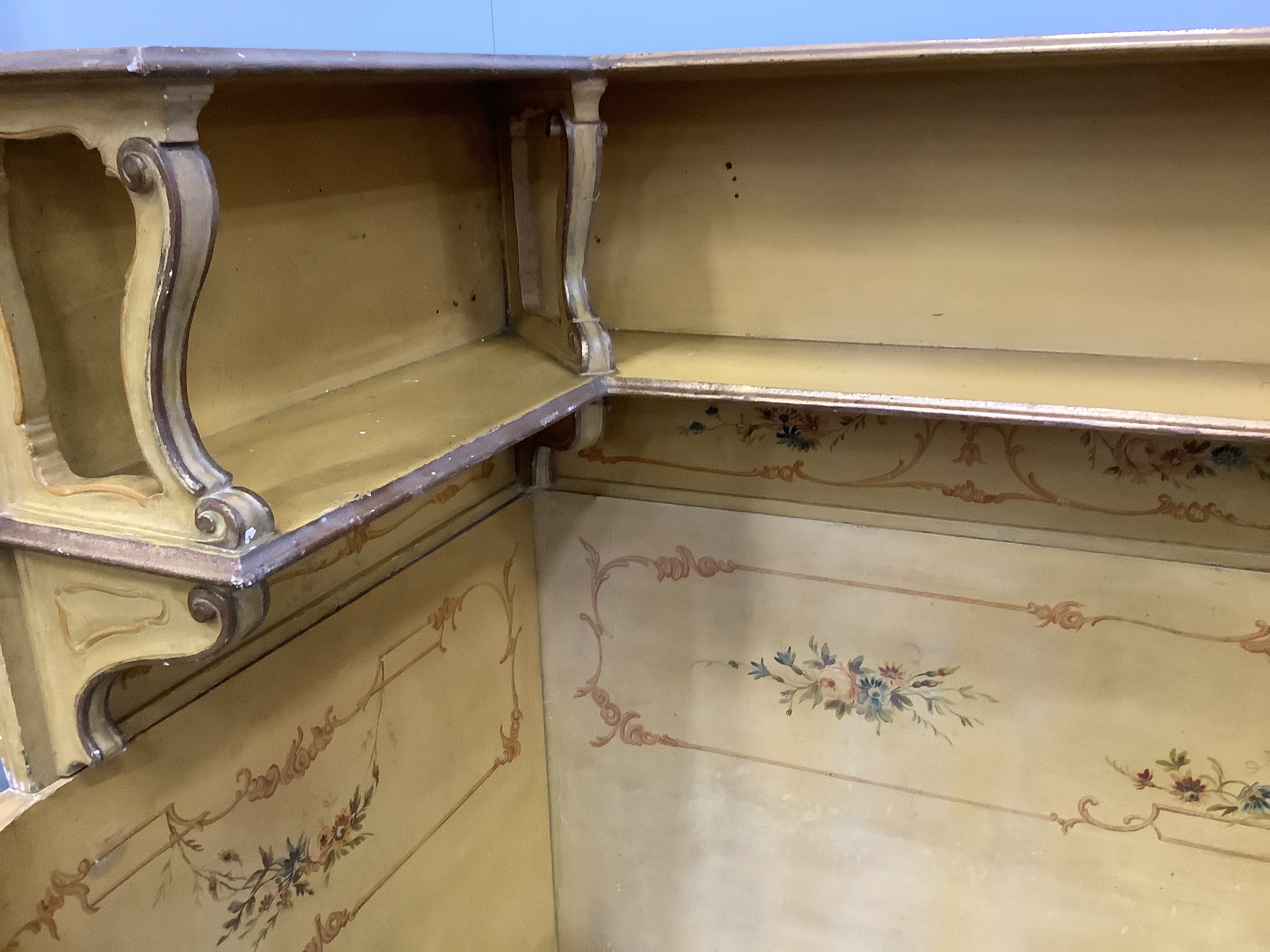 An Italian painted daybed, width 201cm, depth 84cm, height 146cm.